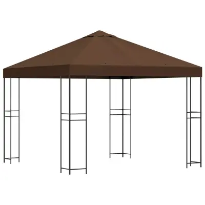 vidaXL Paviljon 3 x 3 m Rjava Poliester in jeklo 190 gsm