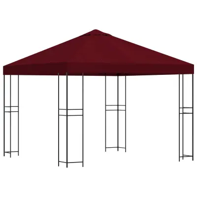 vidaXL Paviljon 3 x 3 m Burgundija Poliester in jeklo 190 gsm
