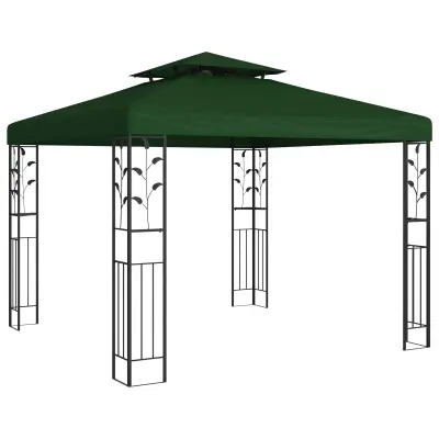 vidaXL Paviljon 3 x 3 x 2,68 m Zelena Poliester in jeklo