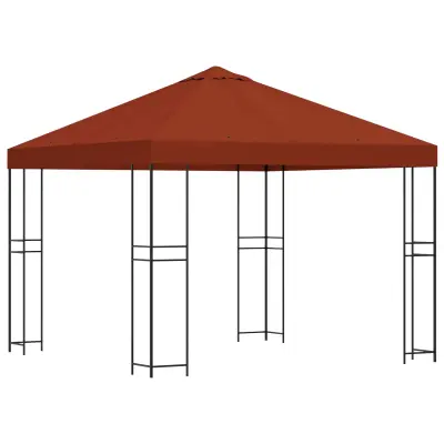 vidaXL Paviljon 3 x 3 m Terakota Poliester in jeklo 190 gsm