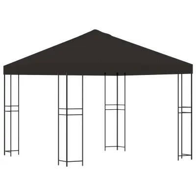 vidaXL Paviljon 3 x 3 m Antracit Poliester in jeklo 190 gsm