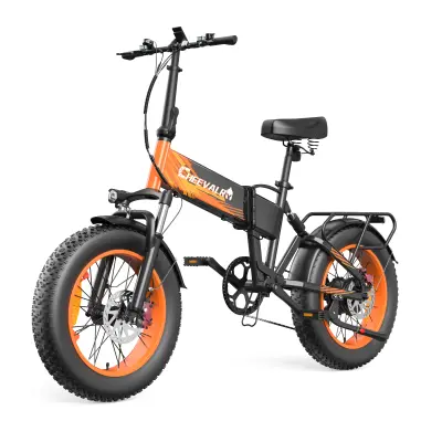 CHEEVALRY CF1000-1 Zložljivo električno kolo, 48 V 20 Ah, 20-palčna debela pnevmatika, črna