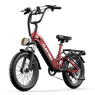 Cleytro XC20 električno kolo 20" debelo kolo, 48V 15,6Ah baterija, rdeča