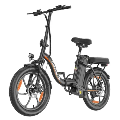 CHEEVALRY C16-1 Zložljivo električno kolo, 20” Fat Bike, 48V 16Ah 250W Mestno kolo, Črno