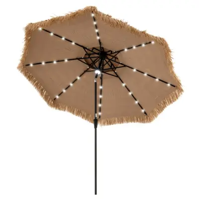 Vrtni dežnik v havajskem slogu 313 cm Parasol z LED osvetlitvijo