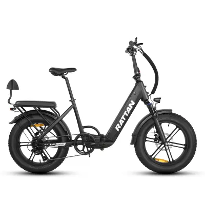 RATTAN LF Pro zložljivo električno kolo, 20-palčni Fatbike, baterija 48V 18Ah, črna