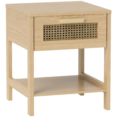 HOMCOM nočna omara MDF 40D x 40Š x 48,4V cm Naraven les