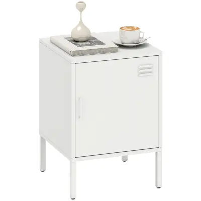 HOMCOM nočna omara jeklo 40D x 40Š x 56V cm Bel