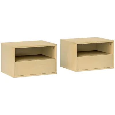 HOMCOM nočna omara iverna plošča 45D x 35Š x 27,5V cm Naraven les