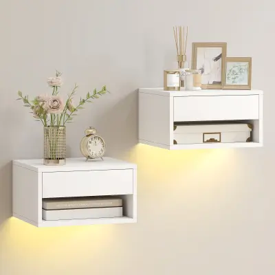 HOMCOM nočna omara iverna plošča, MDF 37D x 32Š x 21V cm Bel
