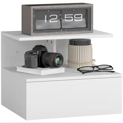 HOMCOM nočna omara iverna plošča 39,8D x 35Š x 31,6V cm Bel