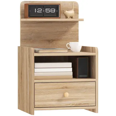 HOMCOM nočna omara iverna plošča 40D x 35Š x 66V cm Naraven les