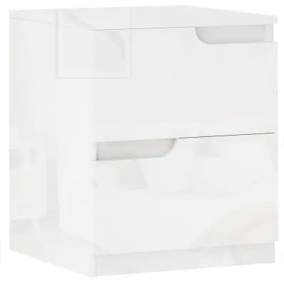 HOMCOM nočna omarica iverna plošča 40D x 40Š x 48V cm Visoko sijajno bel
