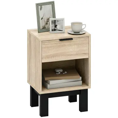 HOMCOM nočna omara iverna plošča 35D x 26Š x 50V cm Hrast