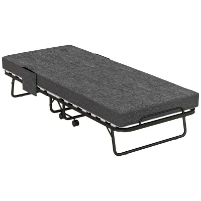 HOMCOM zložljiva postelja poliester, jeklo 190D x 80Š x 42V cm temno siva