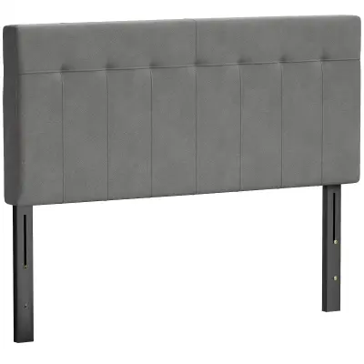 HOMCOM vzglavje poliester, kovina 140D x 10Š x 106–126V cm sivo