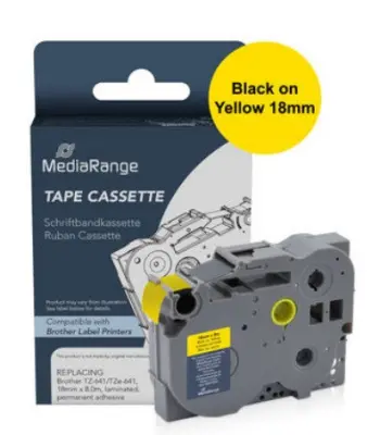 Trak p-touch tze-641 mediarange rumen/črn 18mm mrbtz641