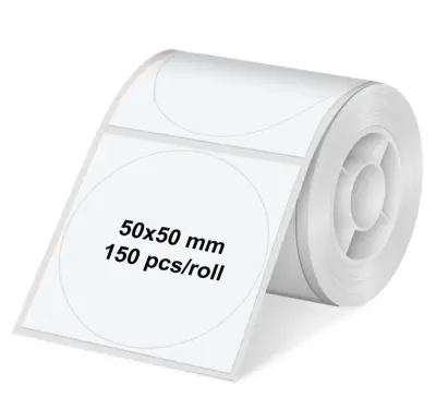 Etikete na roli olympia bela 50x50mm okrogle 6324 za tiskalnik nalepk olympia pm220