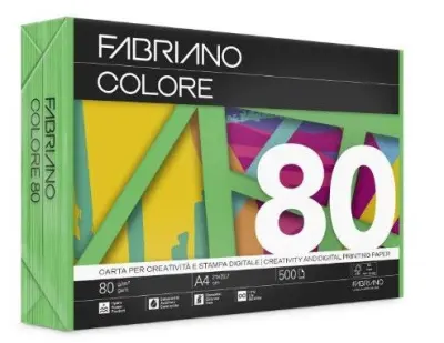 Papir barvni a4 fabriano colore intenzivne barve 80gr - sv.zelena-verde pisello