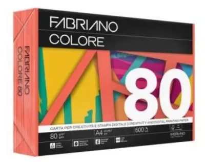 Papir barvni a4 fabriano colore intenzivne barve 80gr - oranžna-aragosta