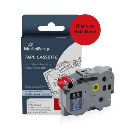 Trak p-touch tze-451 mediarange črn/rdeč 24mm mrbtz451