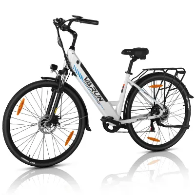 Žensko električno kolo za mestno vožnjo, VARUN S700-2, 27,5”, belo
