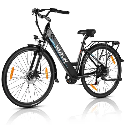 Žensko električno kolo za urbano vožnjo, VARUN S700-2, 27,5”, črne barve