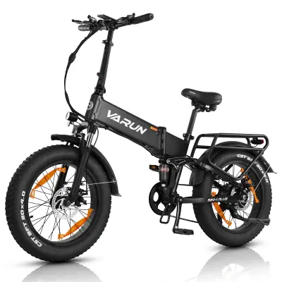 VARUN S20-2 zložljivo električno kolo 20", 48V 13Ah baterija, debelo kolo, črna