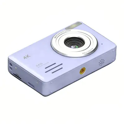 4K 64MP Digitalni Fotoaparat z 18x Zoomom - Potovalna Kamera za Selfije Purple