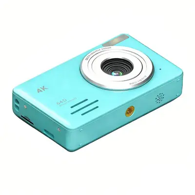 4K 64MP Digitalni Fotoaparat z 18x Zoomom - Potovalna Kamera za Selfije Blue