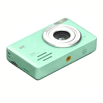 4K 64MP Digitalni Fotoaparat z 18x Zoomom - Potovalna Kamera za Selfije Green