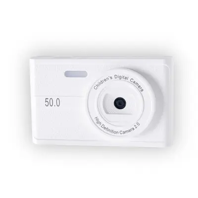 Mini digitalni fotoaparat s sprednjo in zadnjo dvojno lečo ter vgrajenim zaslonom — prenosni začetniški model s podporo MicroSD do 512 GB Bela