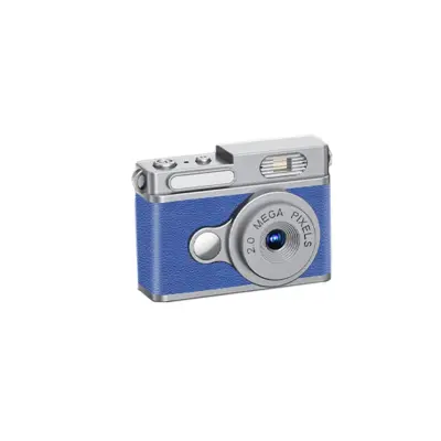 Retro mini kamera z 0,96-palčnim zaslonom in LED osvetlitvijo — HD fotografije, snemanje v zanki in širokokotni selfie Modra