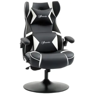 Vinsetto igralni naslonjač umetno usnje, pena 69D x 73Š x 118V cm Bela+Črna