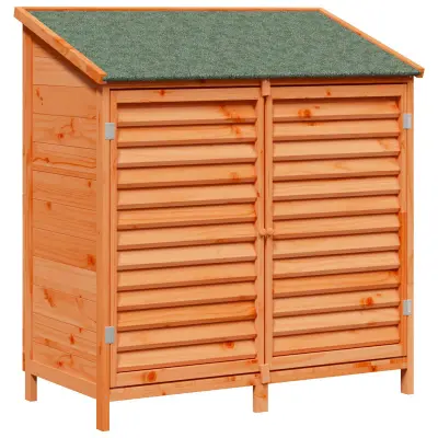 vidaXL Vrtno skladišče Rjava 106 x 56 x 113,5 cm Trdna smreka