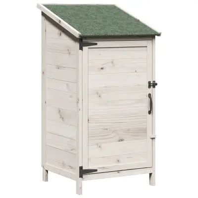 vidaXL Vrtno skladišče Bela 59 x 56 x 113,5 cm Inženirski les