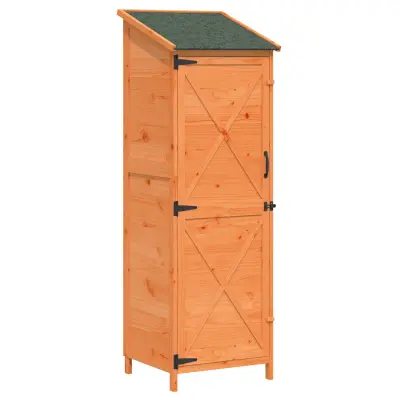 vidaXL Vrtno skladišče Rjava 59,5 x 56 x 176,5 cm Inženirski les