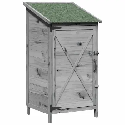vidaXL Vrtno skladišče Siva 59,5 x 56 x 113,5 cm Inženirski les