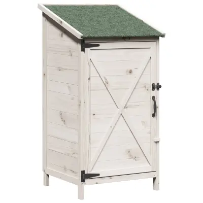 vidaXL Vrtno skladišče Bela 59,5 x 56 x 113,5 cm Inženirski les