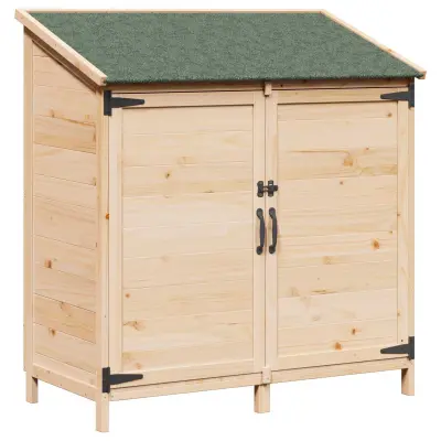 vidaXL Vrtno skladišče Naravna 106,5 x 56 x 113,5 cm Inženirski les
