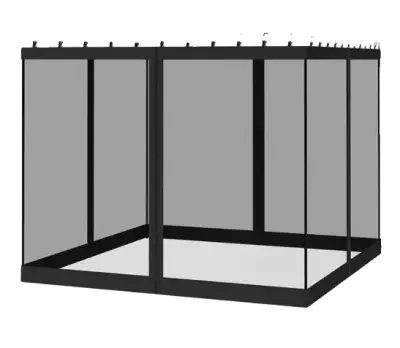 Mreža proti komarjem za gazebo, trpežna poliester, enostavna namestitev, univerzalna velikost, črna, 360x360cm (12x12ft)