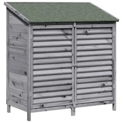 vidaXL Vrtno skladišče Siva 106 x 56 x 113,5 cm Trdna smreka