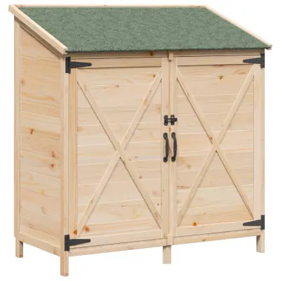 vidaXL Vrtno skladišče Naravna 106 x 56 x 113,5 cm Inženirski les