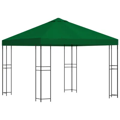 vidaXL Paviljon 3 x 3 m Zelena Poliester in jeklo 190 gsm