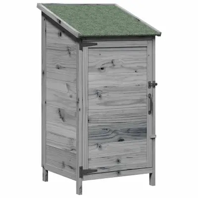 vidaXL Vrtno skladišče Siva 59 x 56 x 113,5 cm Inženirski les