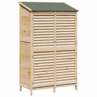 vidaXL Vrtno skladišče Naravna 106 x 56 x 176,5 cm Trdna smreka