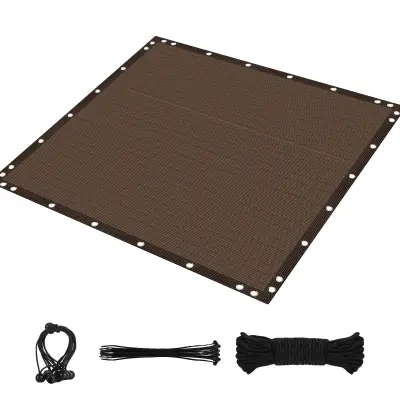 Senčna tkanina, HDPE material, 90% UV zaščita, kava, 4X6M