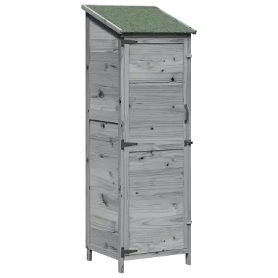 vidaXL Vrtno skladišče Siva 59,5 x 56 x 176,5 cm Inženirski les