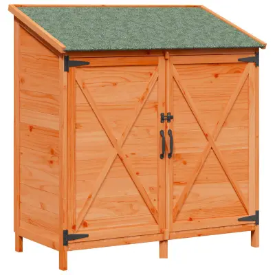 vidaXL Vrtno skladišče Rjava 106 x 56 x 113,5 cm Inženirski les
