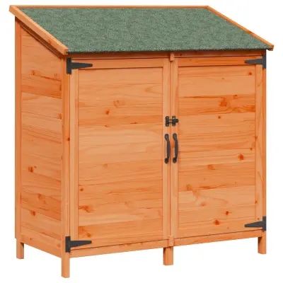 vidaXL Vrtno skladišče Rjava 106,5 x 56 x 113,5 cm Inženirski les